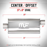 Universal Muffler/Silencer 3" C/O Oval 5x8" x 14" | Magnaflow #12229